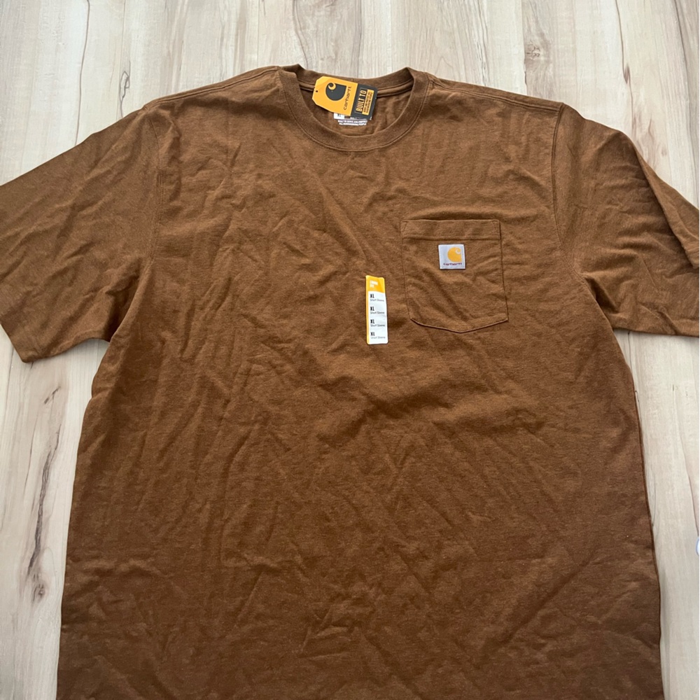 Carhartt Brown Short Sleeve Tee Sturdy Workwear Essential NWT